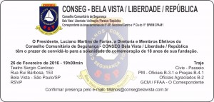 Conseg Bela Vista Convite aniversário