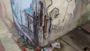 Minhocão pilastra rua Apa 1